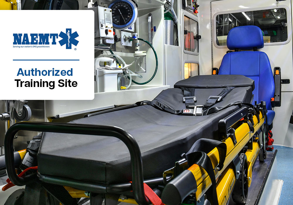 Fully Equipped Ambulance for EMT Training tretcher inside an ambulance equipped with medical devices for EMT training